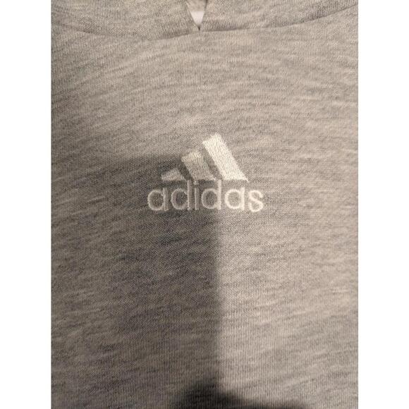 Adidas Gray Pullover Hoodie Sweatshirt Kangaroo Pocket Mens XXL Center Logo - Picture 3 of 6